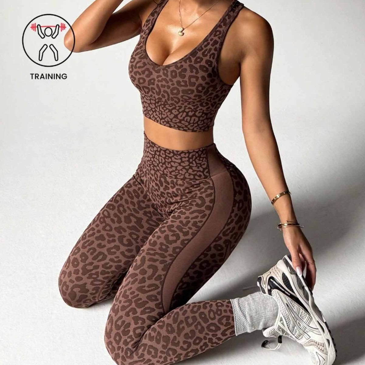 Leopard Print Seamless Yoga Set
