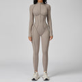 Contrast Stand Collar Sports Jumpsuit