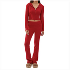 LuxeSilhouette Women’s 2-Piece Knitted Hooded Set