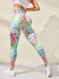 Seamless Peach Tie-Dye High Waist Yoga Pants for Women