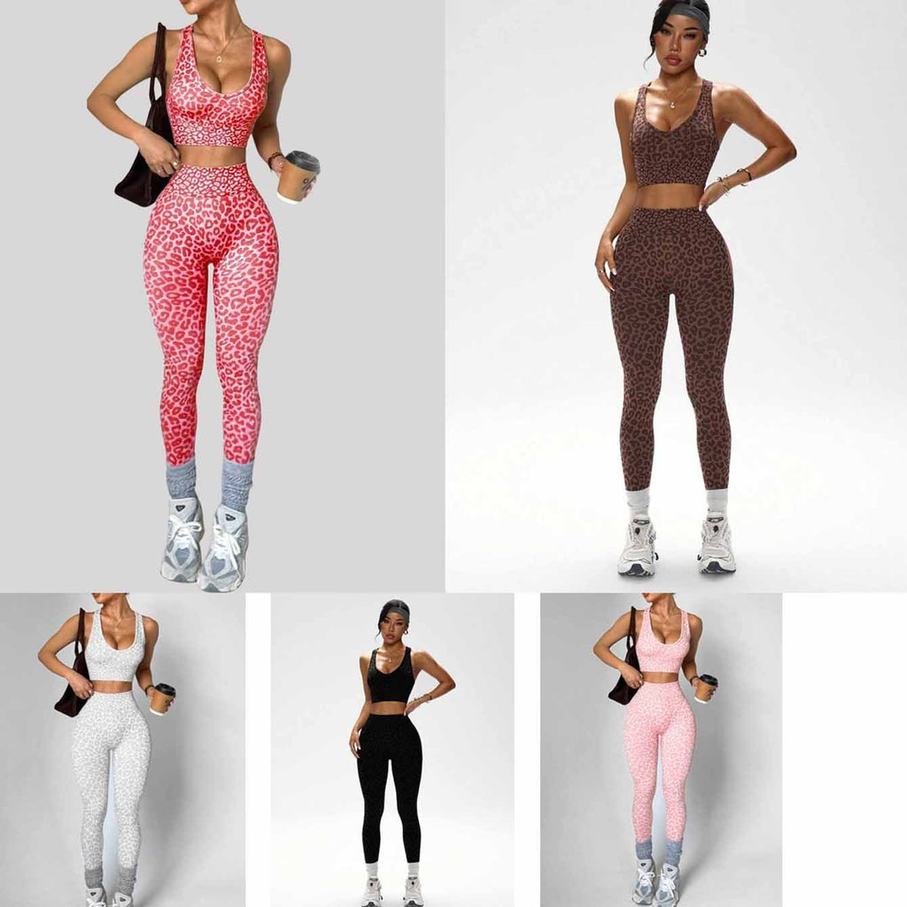 Leopard Print Seamless Yoga Set