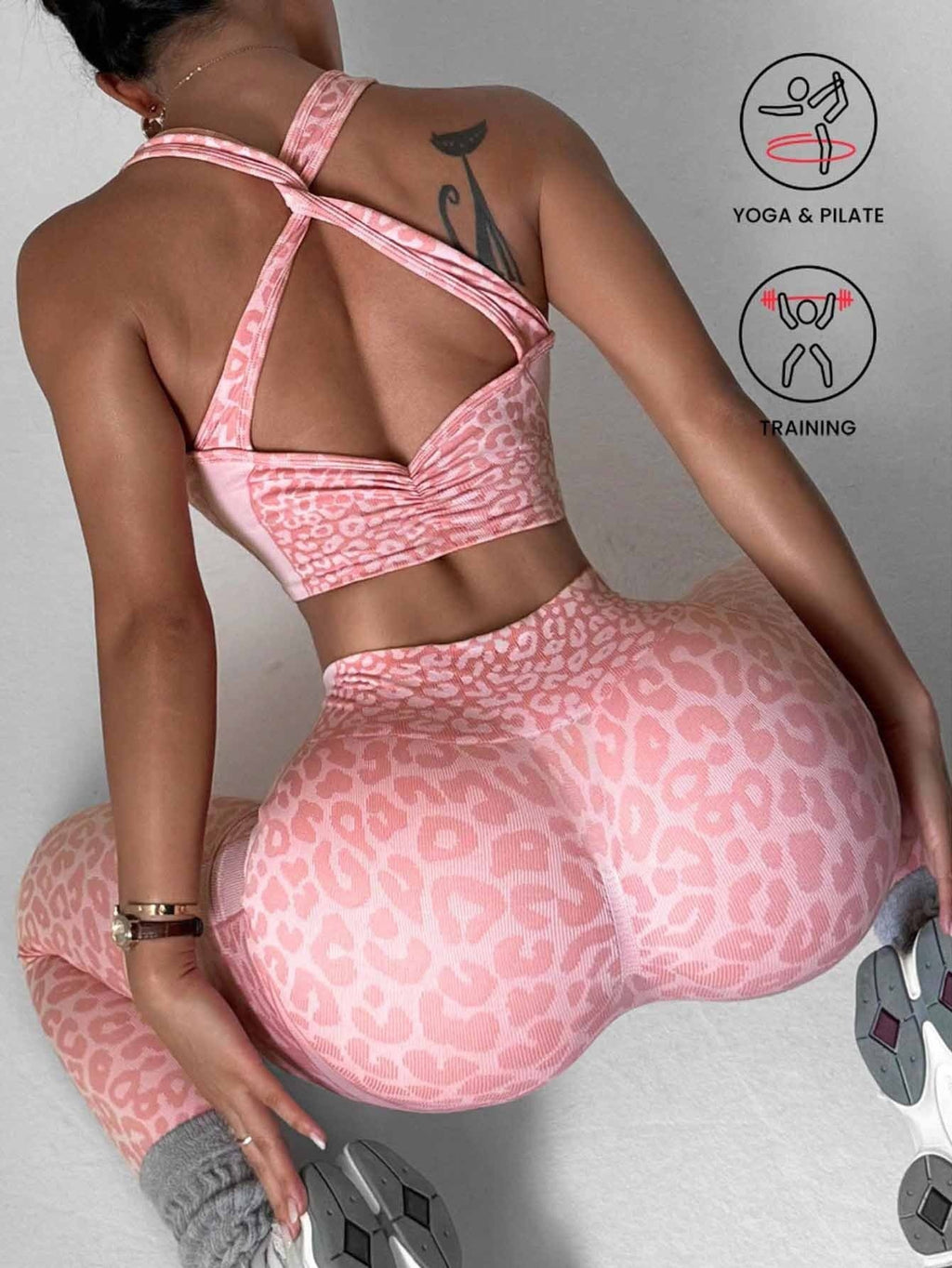 Leopard Print Seamless Yoga Set