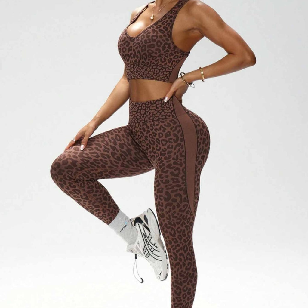Leopard Print Seamless Yoga Set