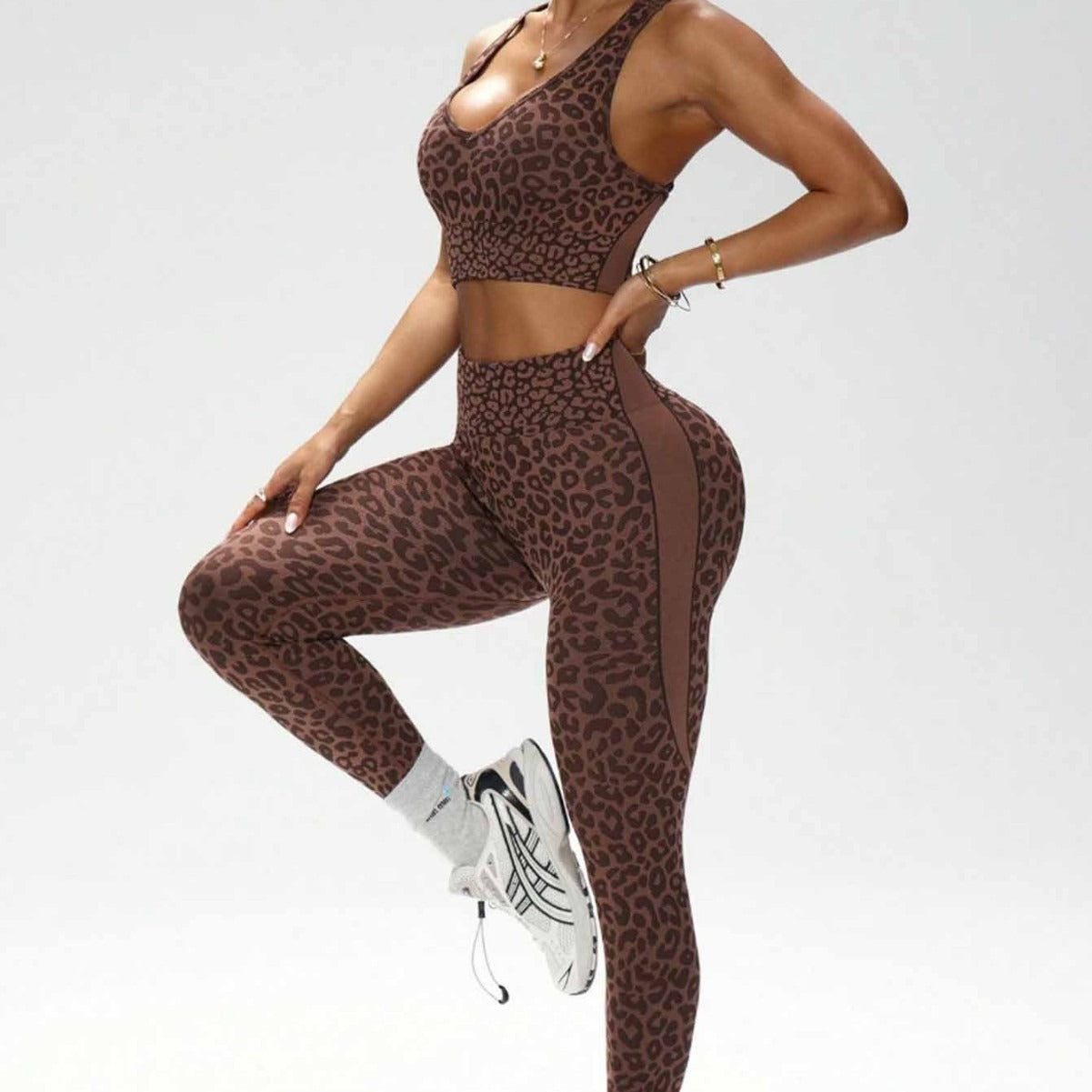 Leopard Print Seamless Yoga Set