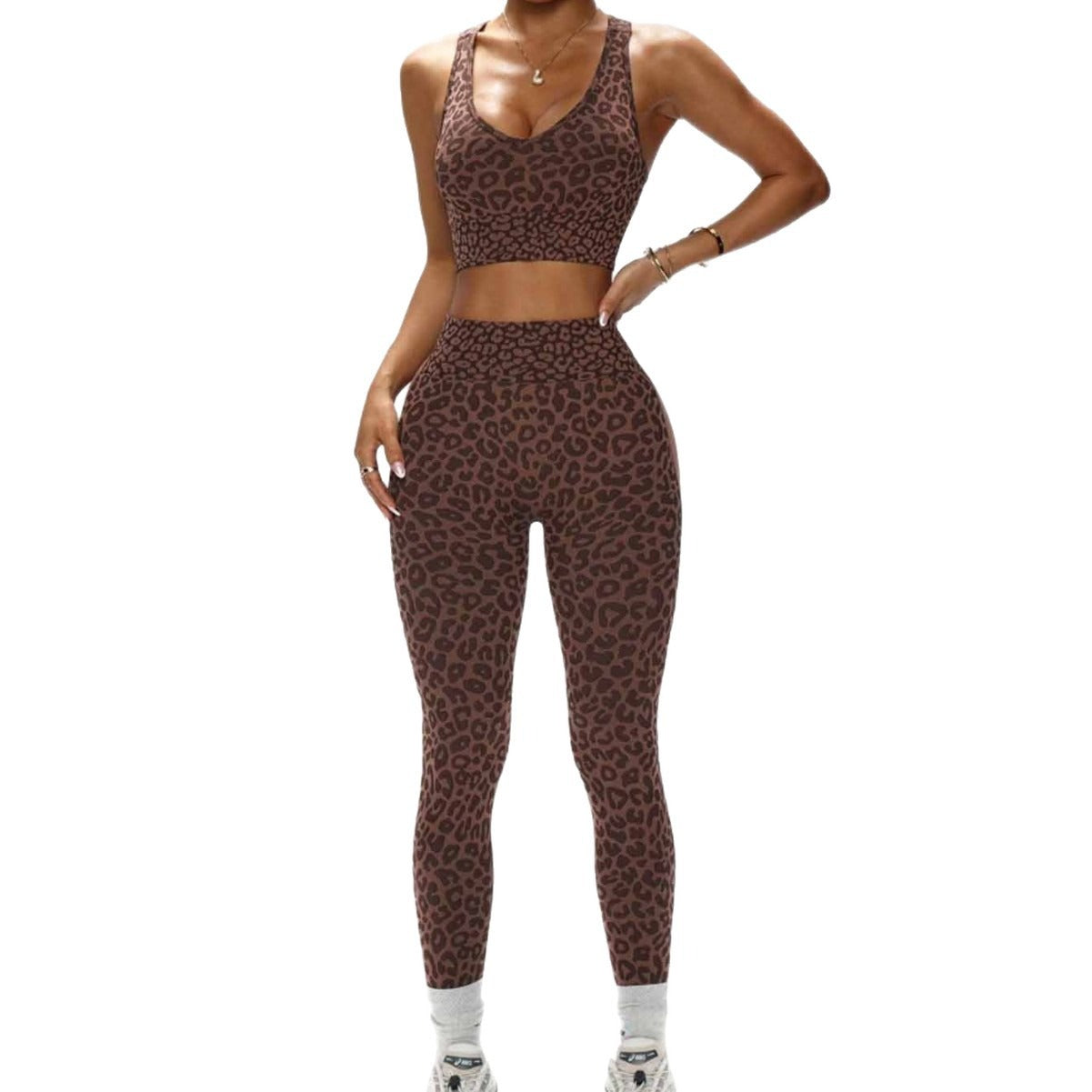 Leopard Print Seamless Yoga Set