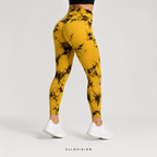 LuxeSculpt High-Waist Tie-Dye Seamless Yoga Tights