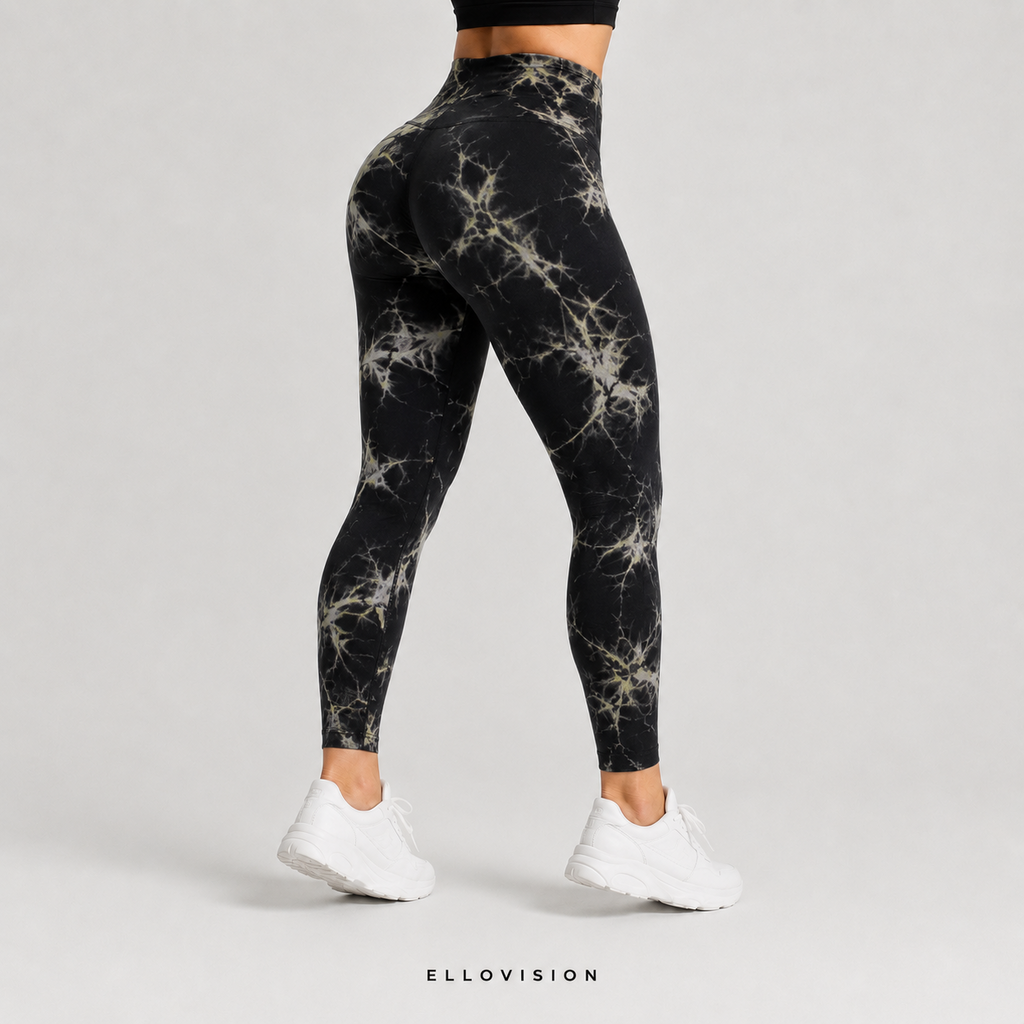 LuxeSculpt High-Waist Tie-Dye Seamless Yoga Tights