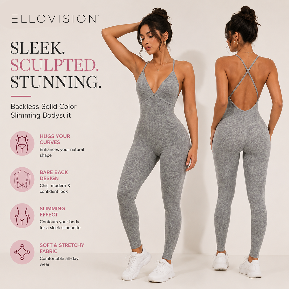 Backless Solid Color Slimming Bodysuit for Women