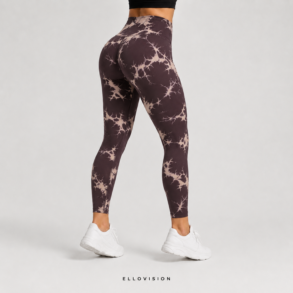 LuxeSculpt High-Waist Tie-Dye Seamless Yoga Tights