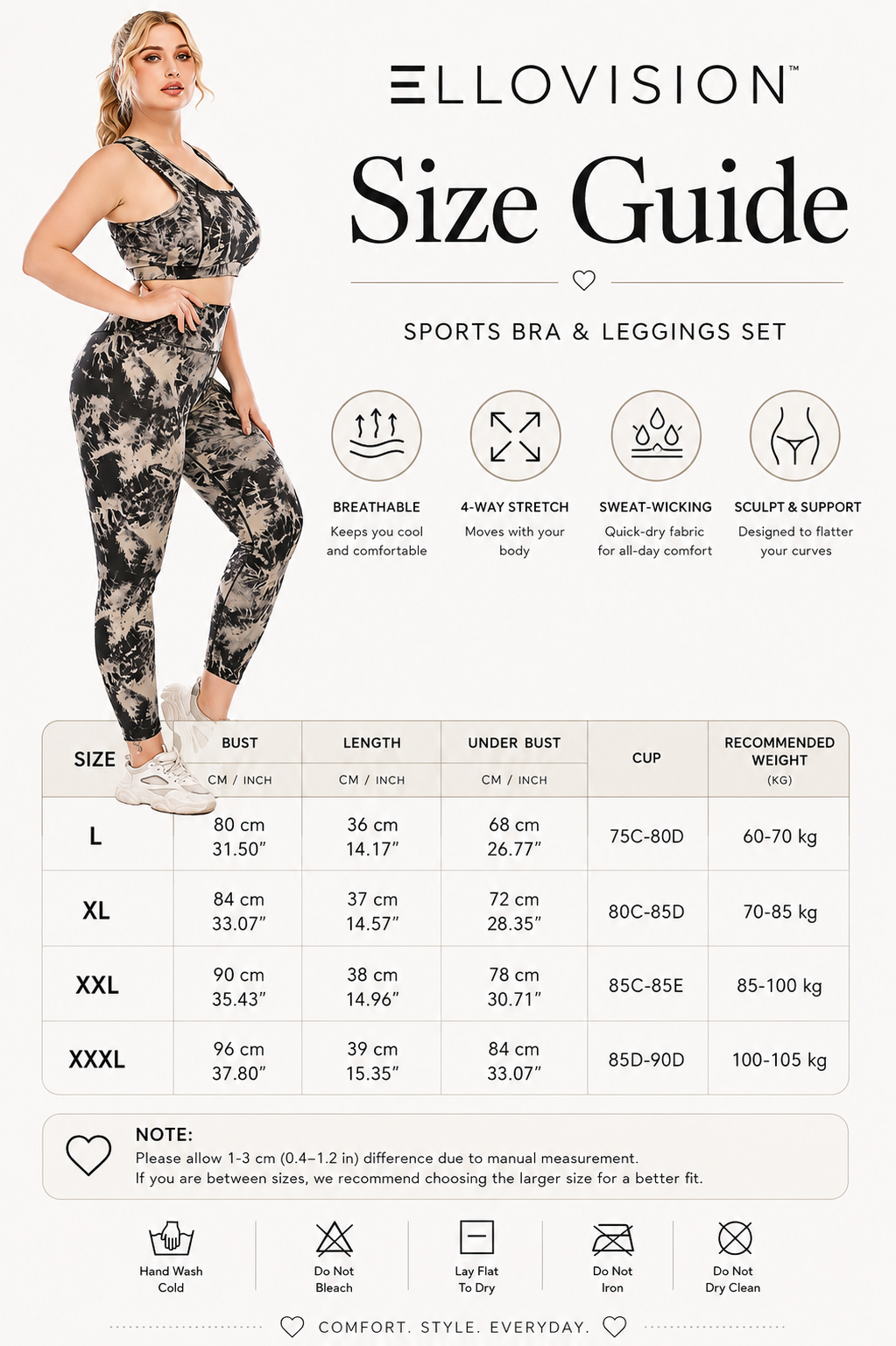 CurveLuxe Plus Size Activewear Gym & Yoga Set