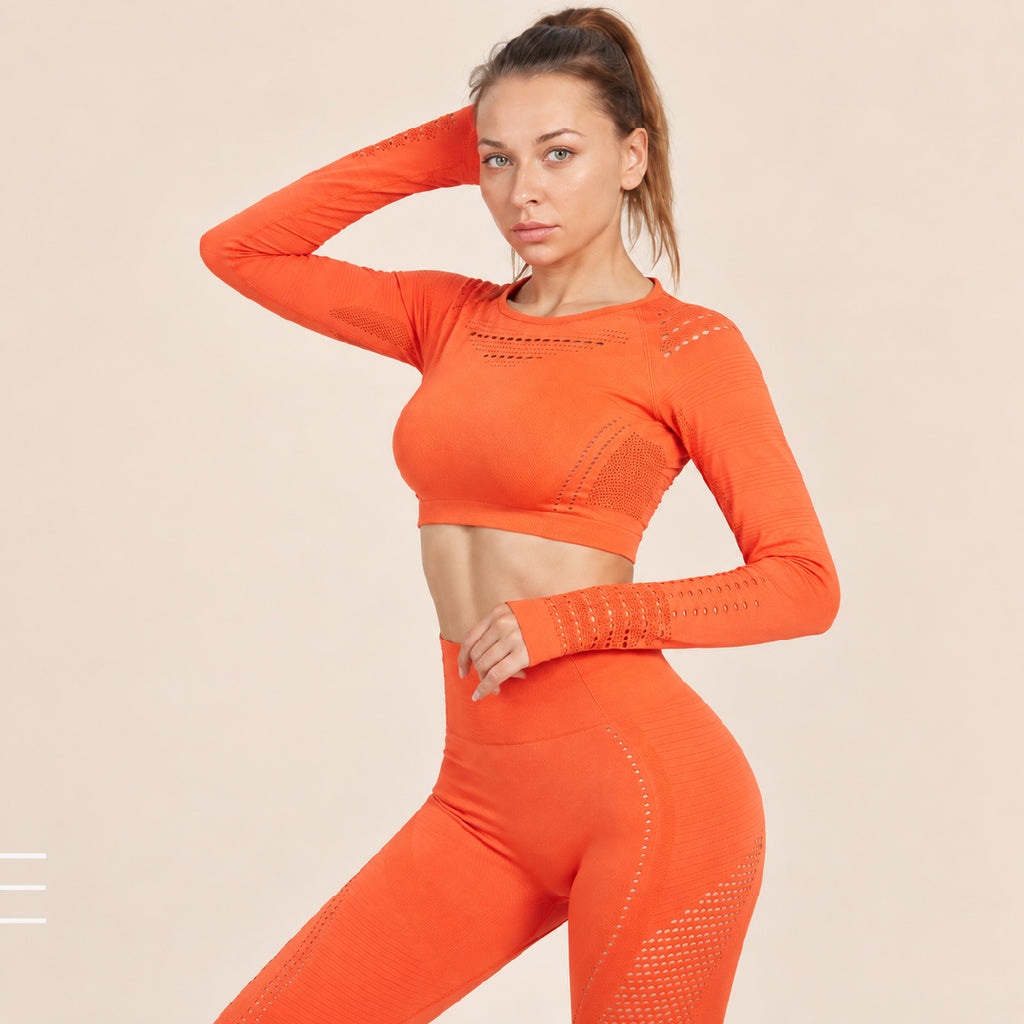 CurveFlex Plus Size Long-Sleeve Yoga Set