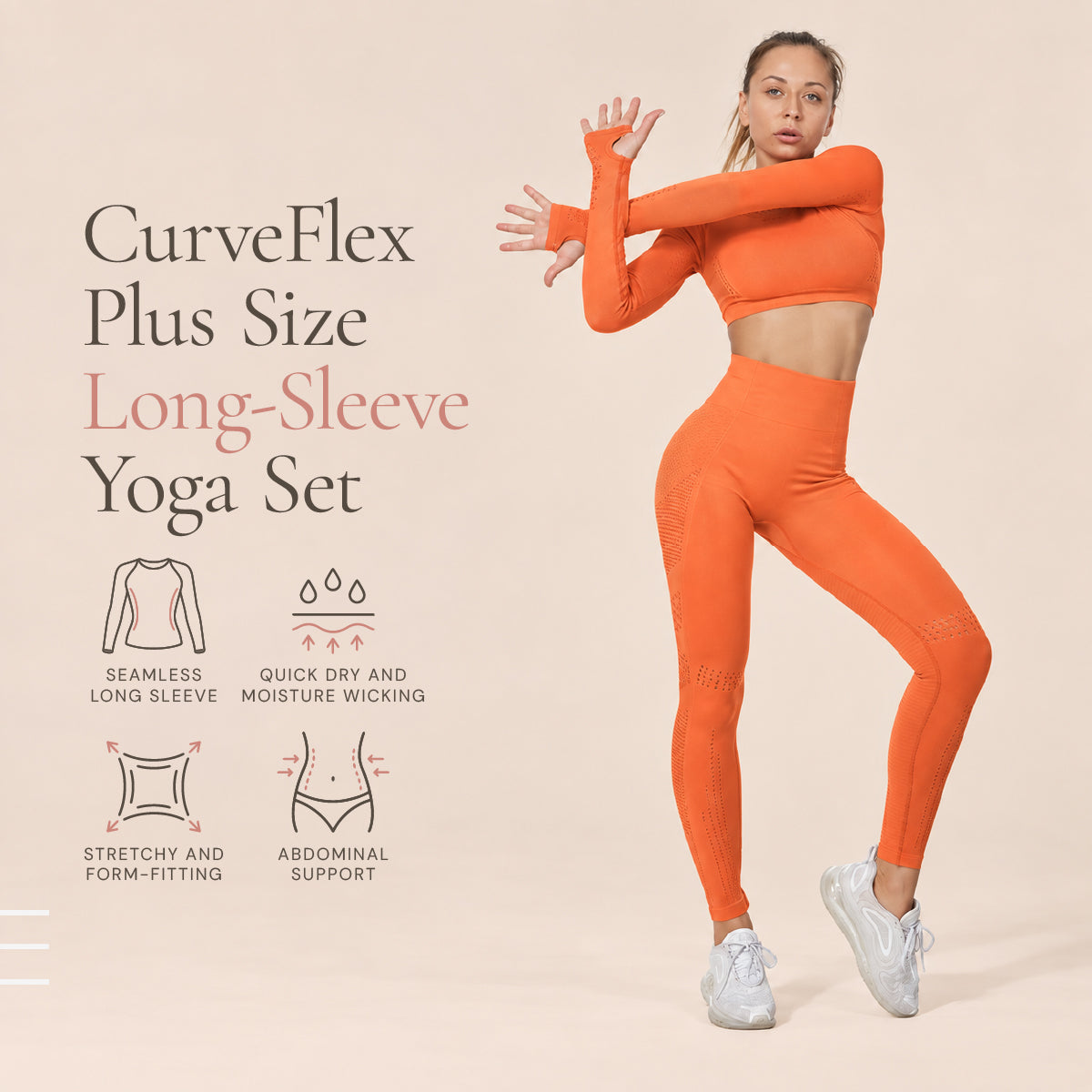 CurveFlex Plus Size Long-Sleeve Yoga Set