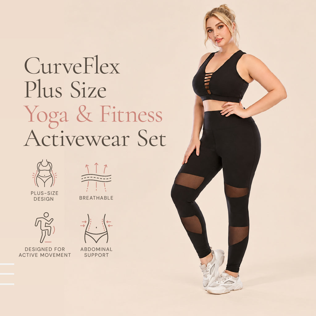 CurveFlex Plus Size Yoga & Fitness Activewear Set