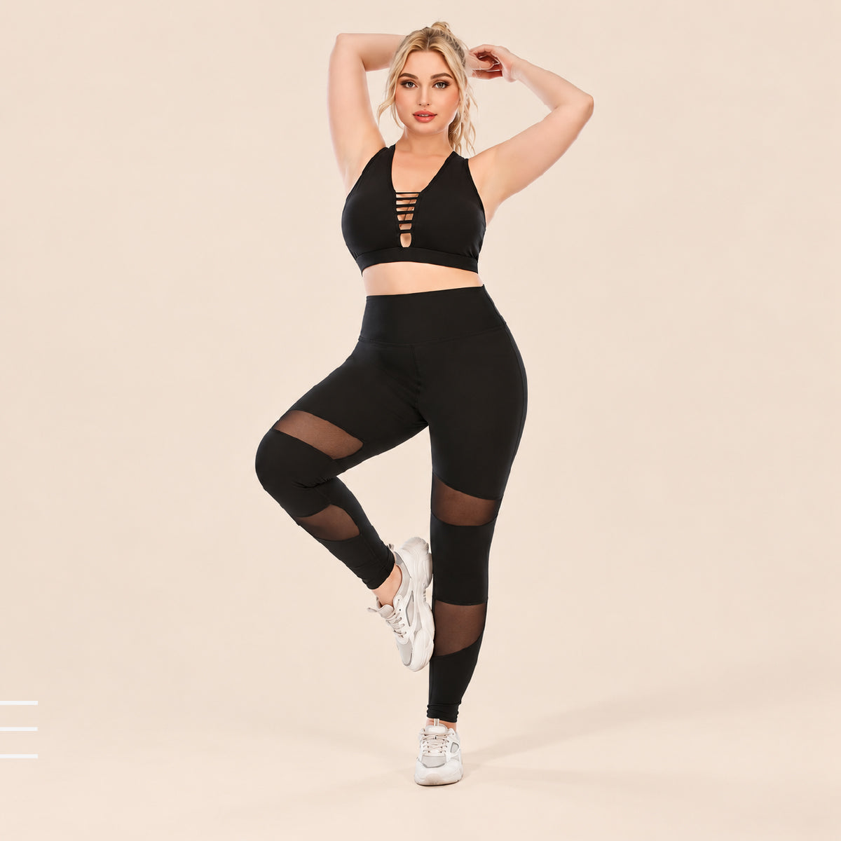 CurveFlex Plus Size Yoga & Fitness Activewear Set