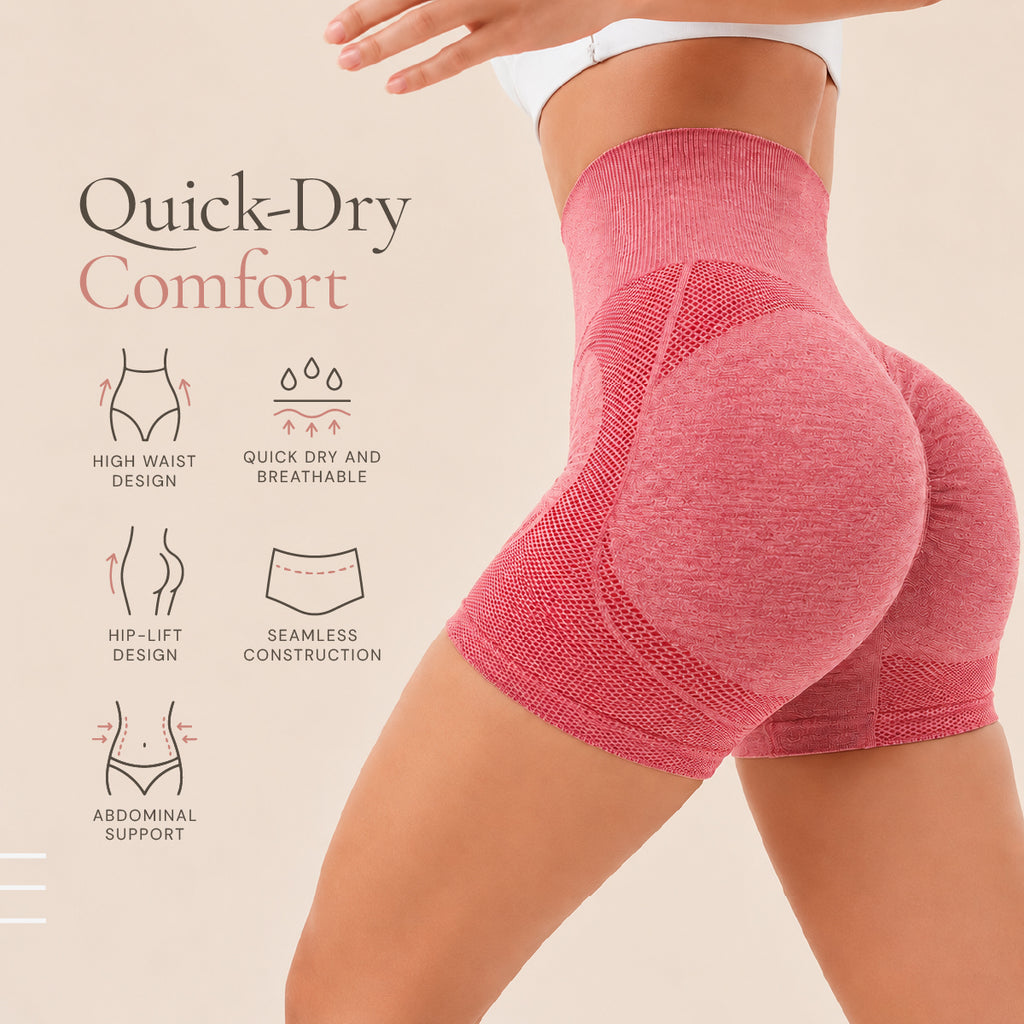 CurveLift High-Waist Quick-Dry Seamless Fitness Shorts