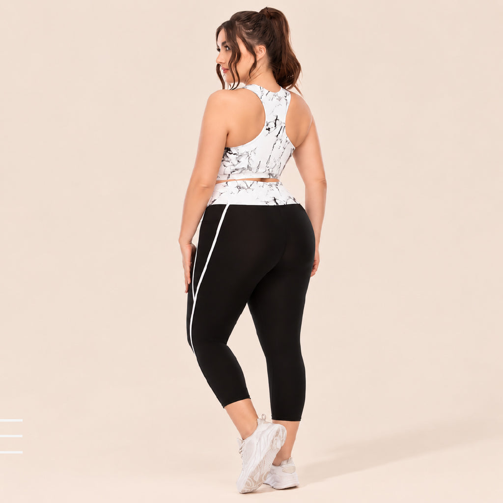 CurveLuxe Plus Size 2-Piece Gym & Fitness Set