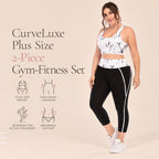CurveLuxe Plus Size 2-Piece Gym & Fitness Set
