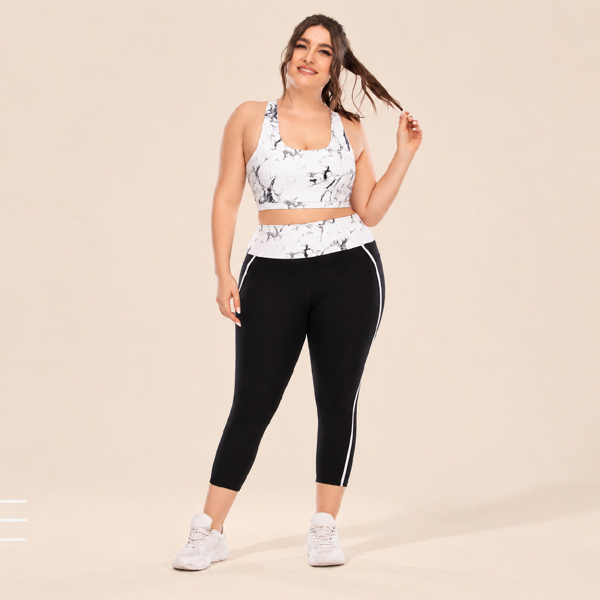 CurveLuxe Plus Size 2-Piece Gym & Fitness Set