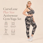 CurveLuxe Plus Size Activewear Gym & Yoga Set
