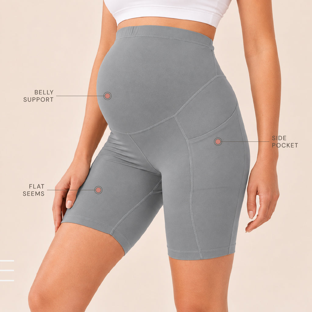 CurveMotion Maternity Activewear Yoga Shorts