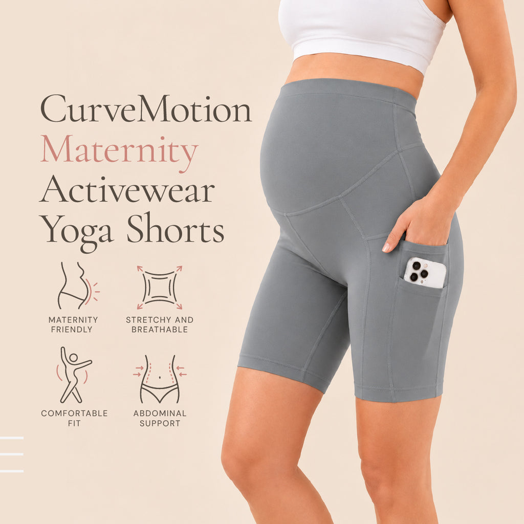 CurveMotion Maternity Activewear Yoga Shorts