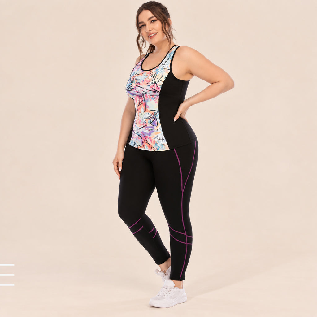 CurveMotion Plus Size Activewear Yoga Set