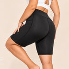 CurveMotion Plus Size High-Waist Biker Shorts