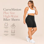 CurveMotion Plus Size High-Waist Biker Shorts