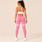 CurveMotion Striped High-Waist Hip-Lift Sports Tights