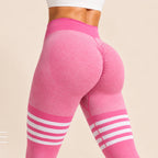 CurveMotion Striped High-Waist Hip-Lift Sports Tights