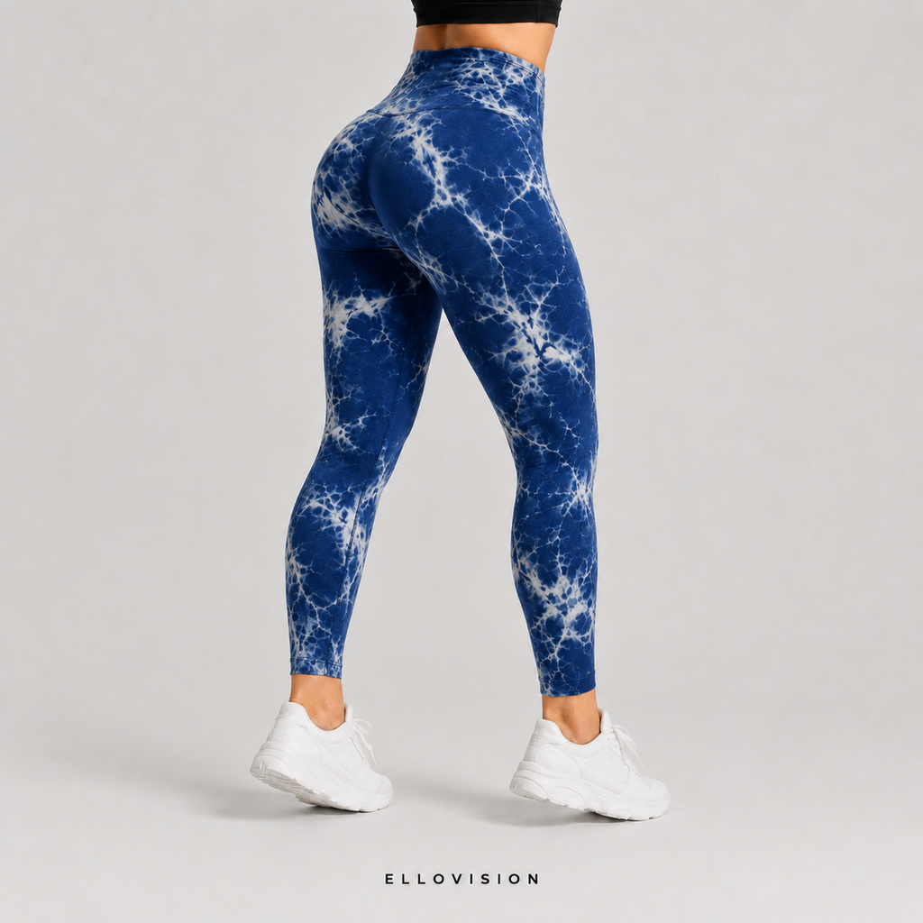 LuxeSculpt High-Waist Tie-Dye Seamless Yoga Tights