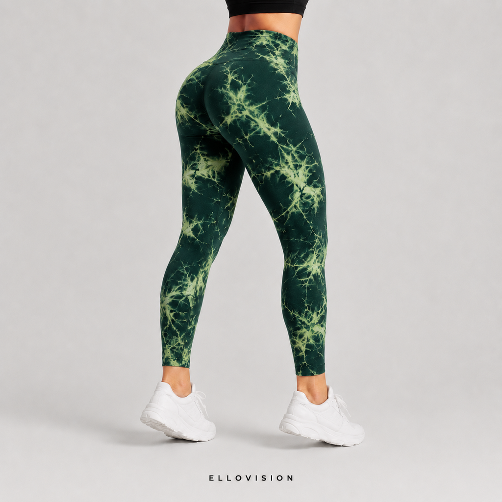 LuxeSculpt High-Waist Tie-Dye Seamless Yoga Tights