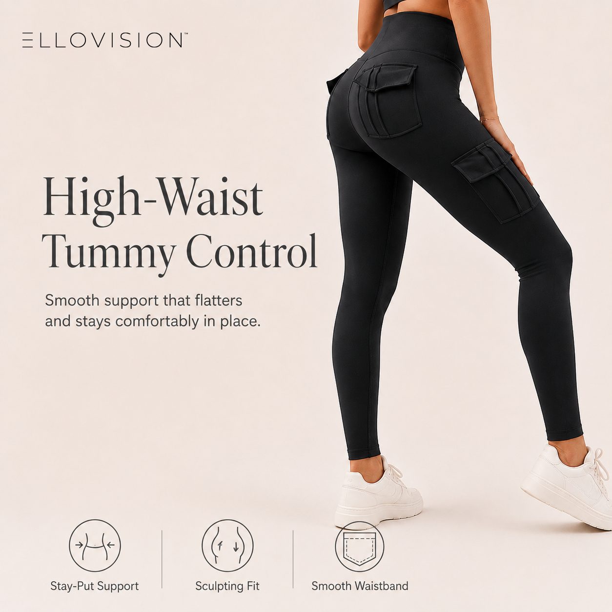 High Waist Pocketed Scrunch Leggings for Workout & Yoga