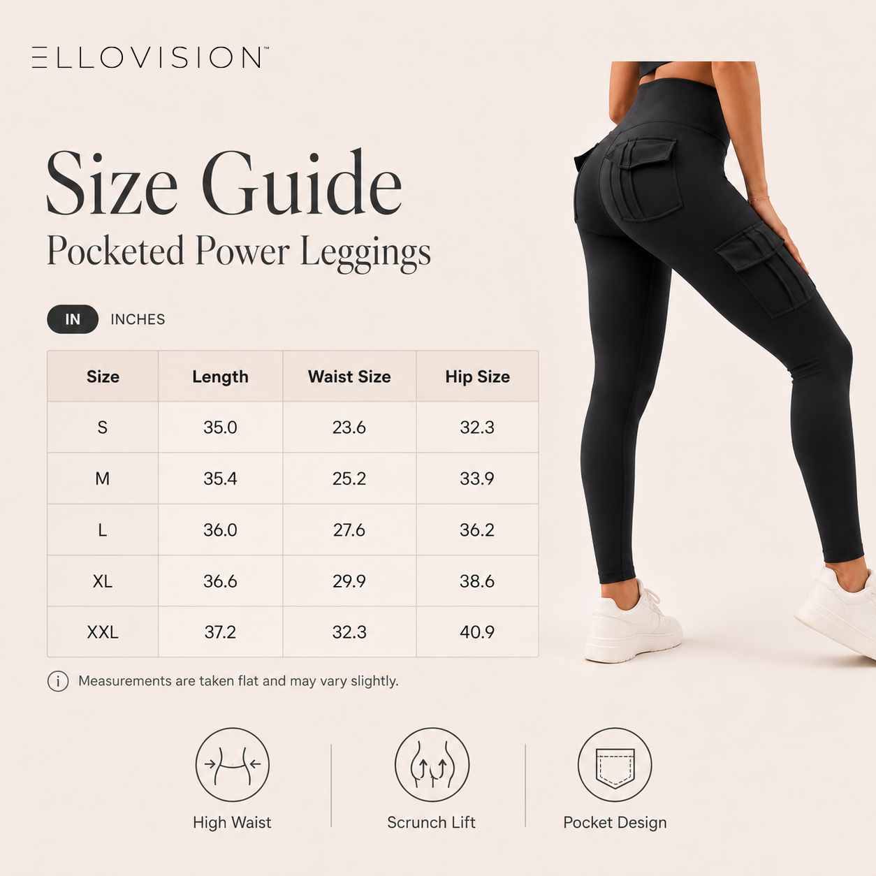 High Waist Pocketed Scrunch Leggings for Workout & Yoga