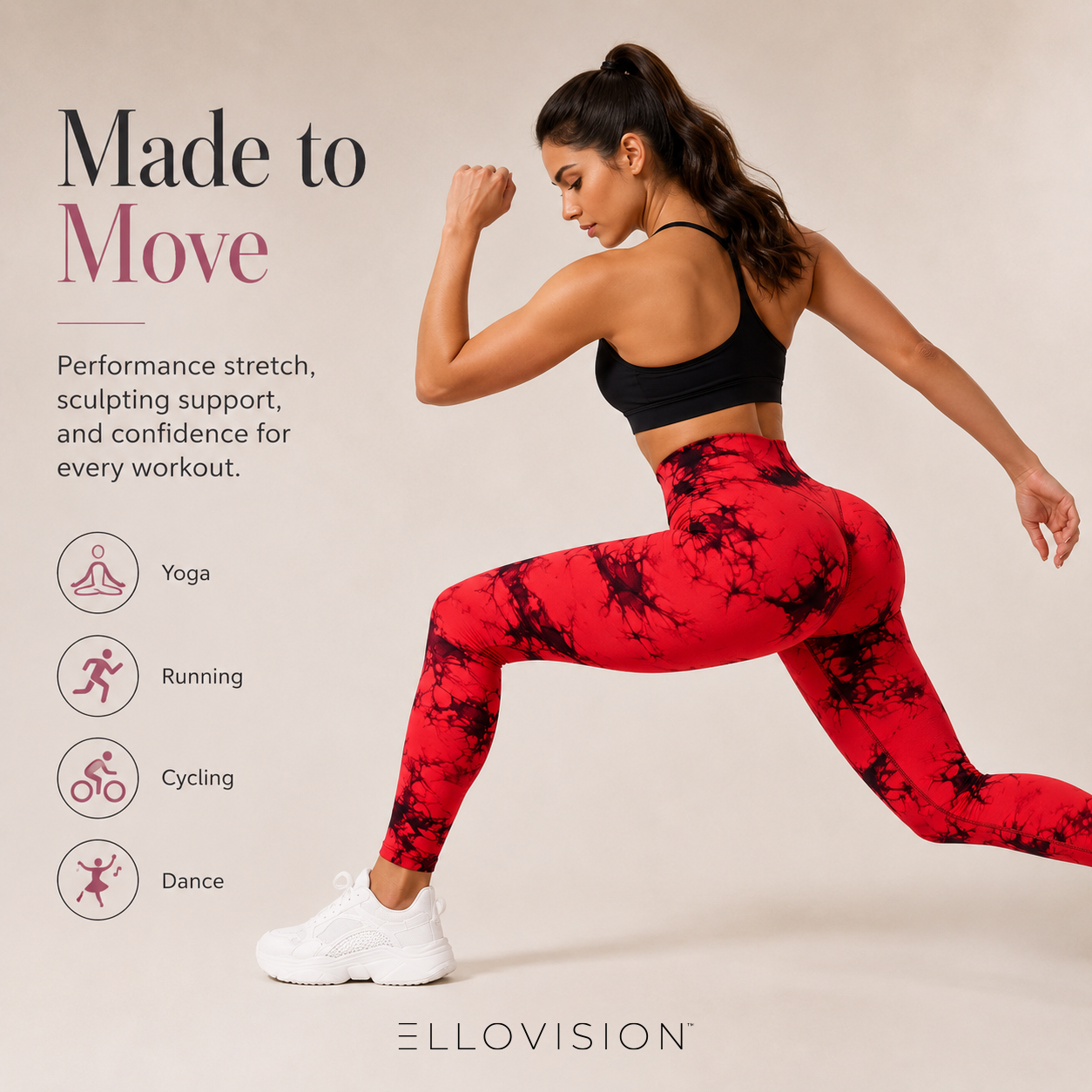 High Waist Tie-Dye Seamless Peach Yoga Tights
