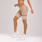 CurveMotion Striped High-Waist Hip-Lift Sports Tights