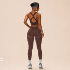 LeopardLuxe Seamless Yoga Set for Women