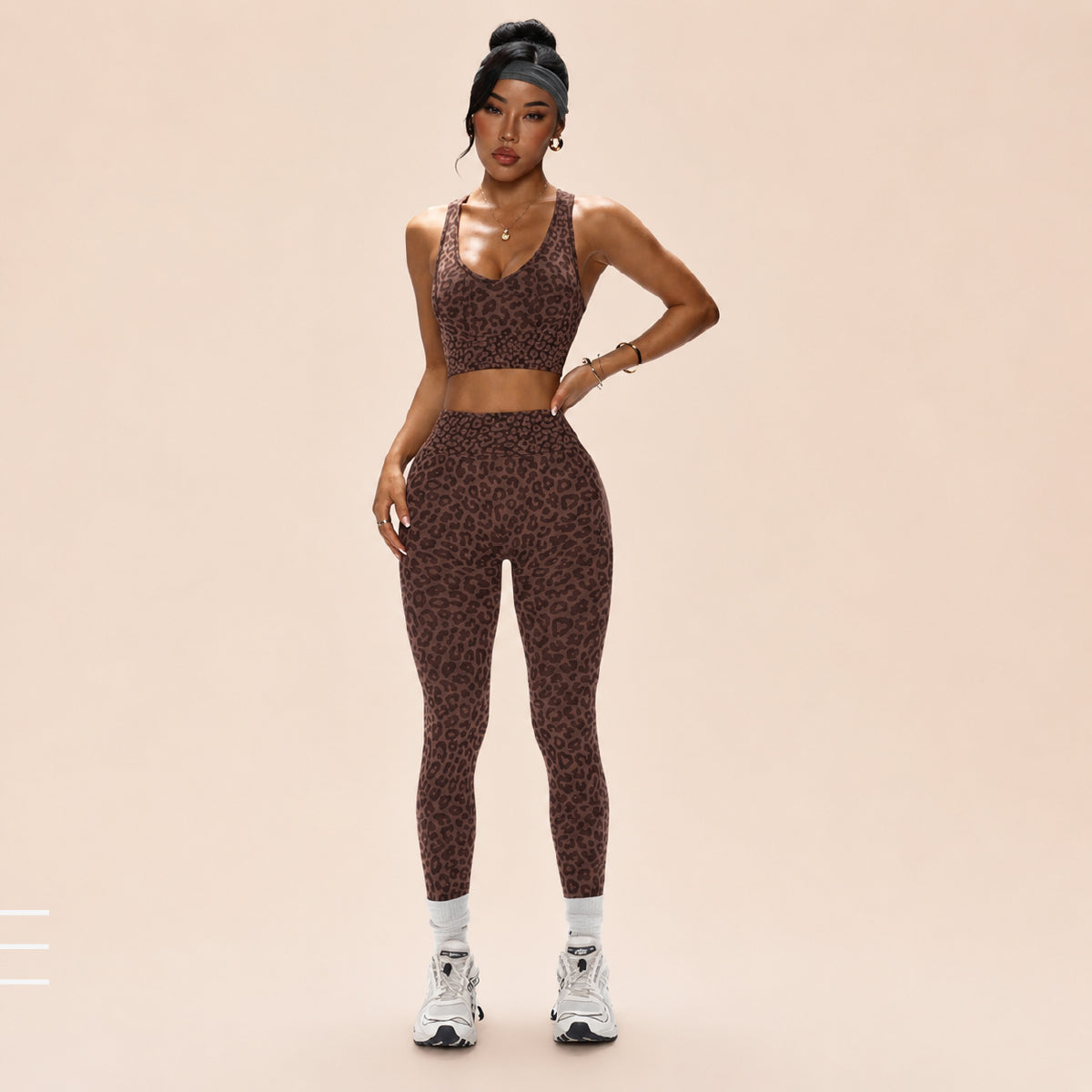 LeopardLuxe Seamless Yoga Set for Women