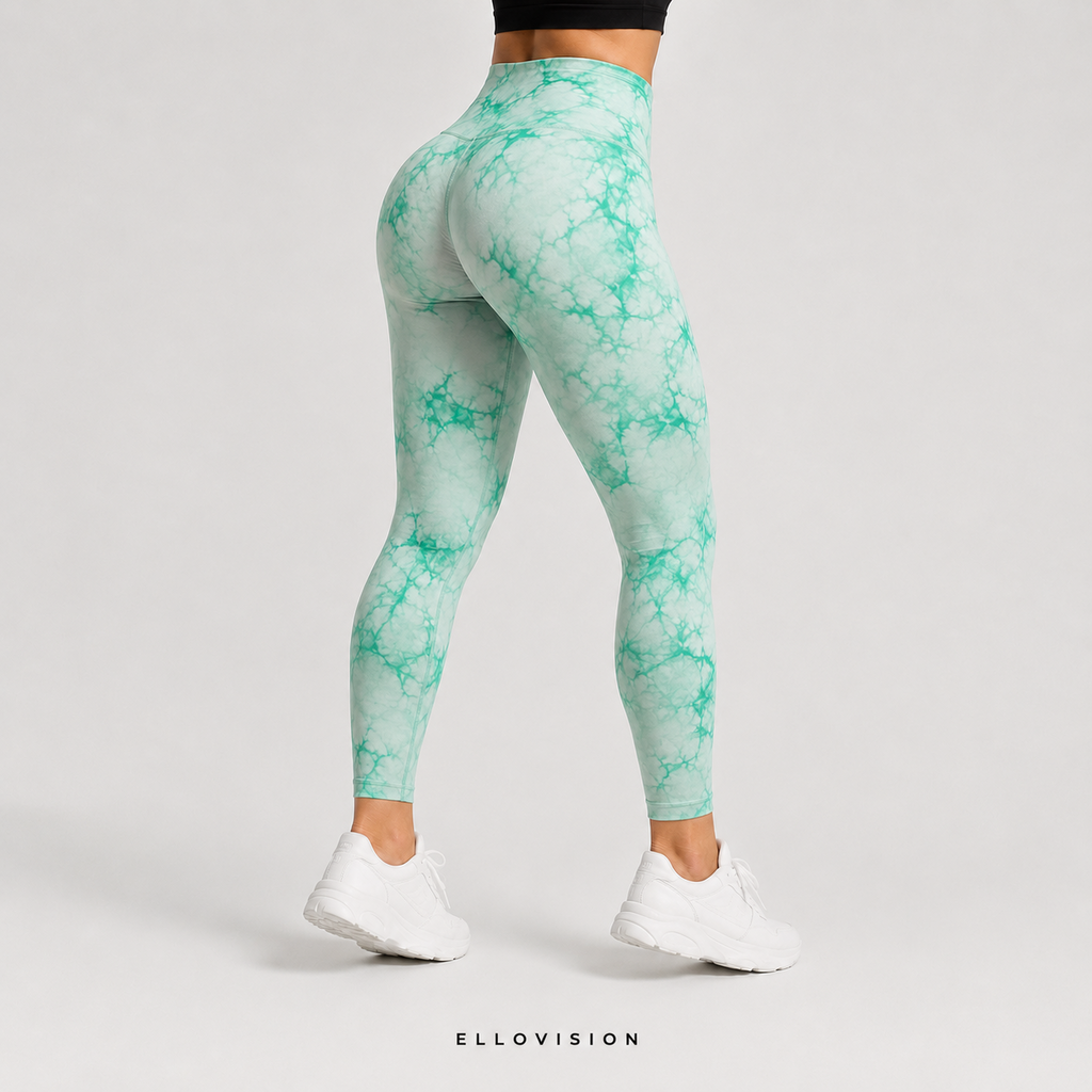 LuxeSculpt High-Waist Tie-Dye Seamless Yoga Tights