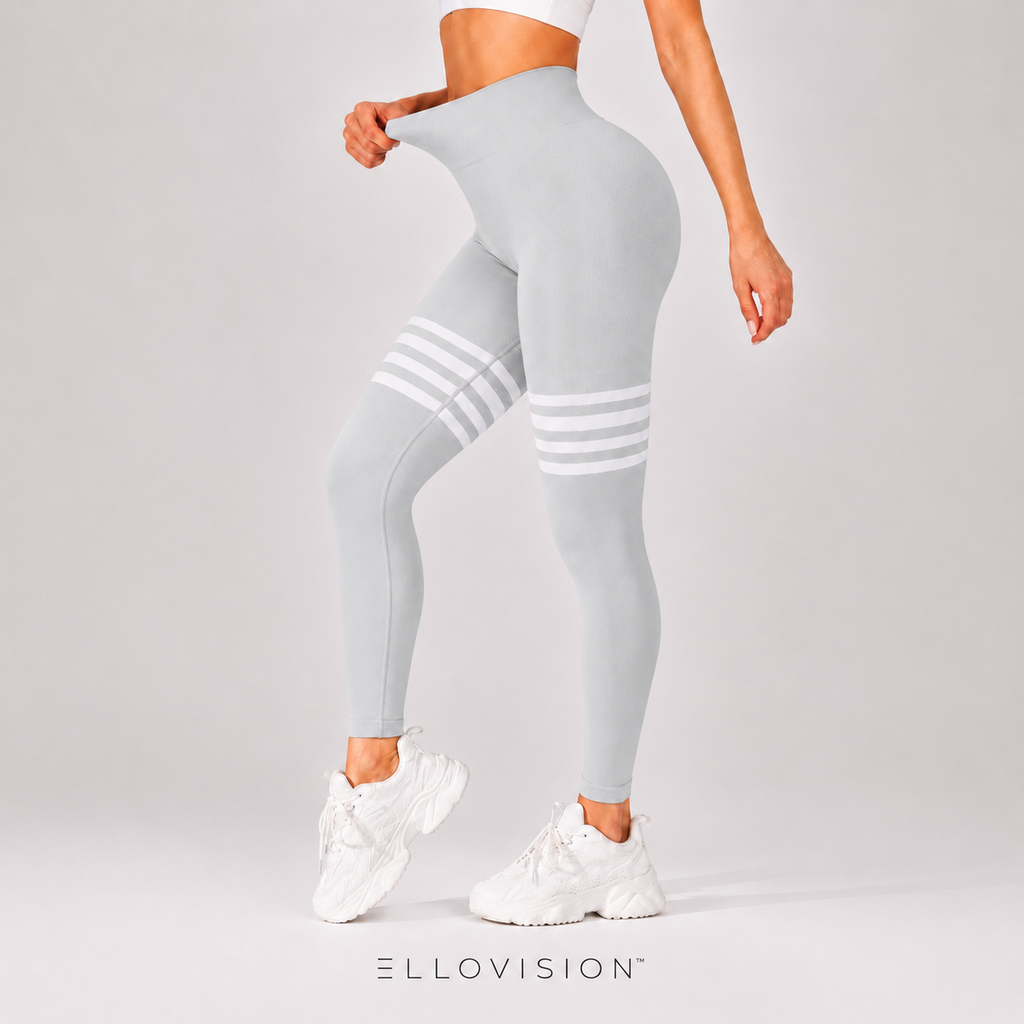 CurveMotion Striped High-Waist Hip-Lift Sports Tights