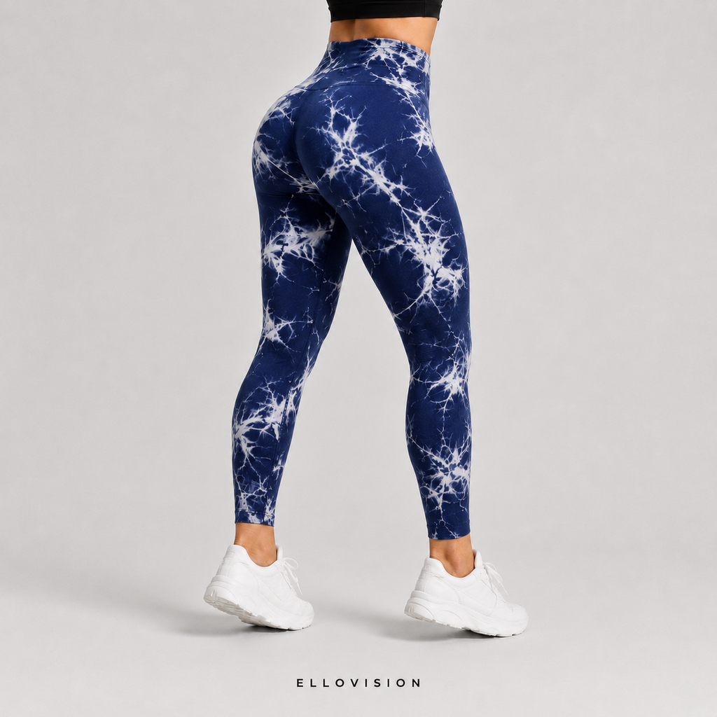 LuxeSculpt High-Waist Tie-Dye Seamless Yoga Tights