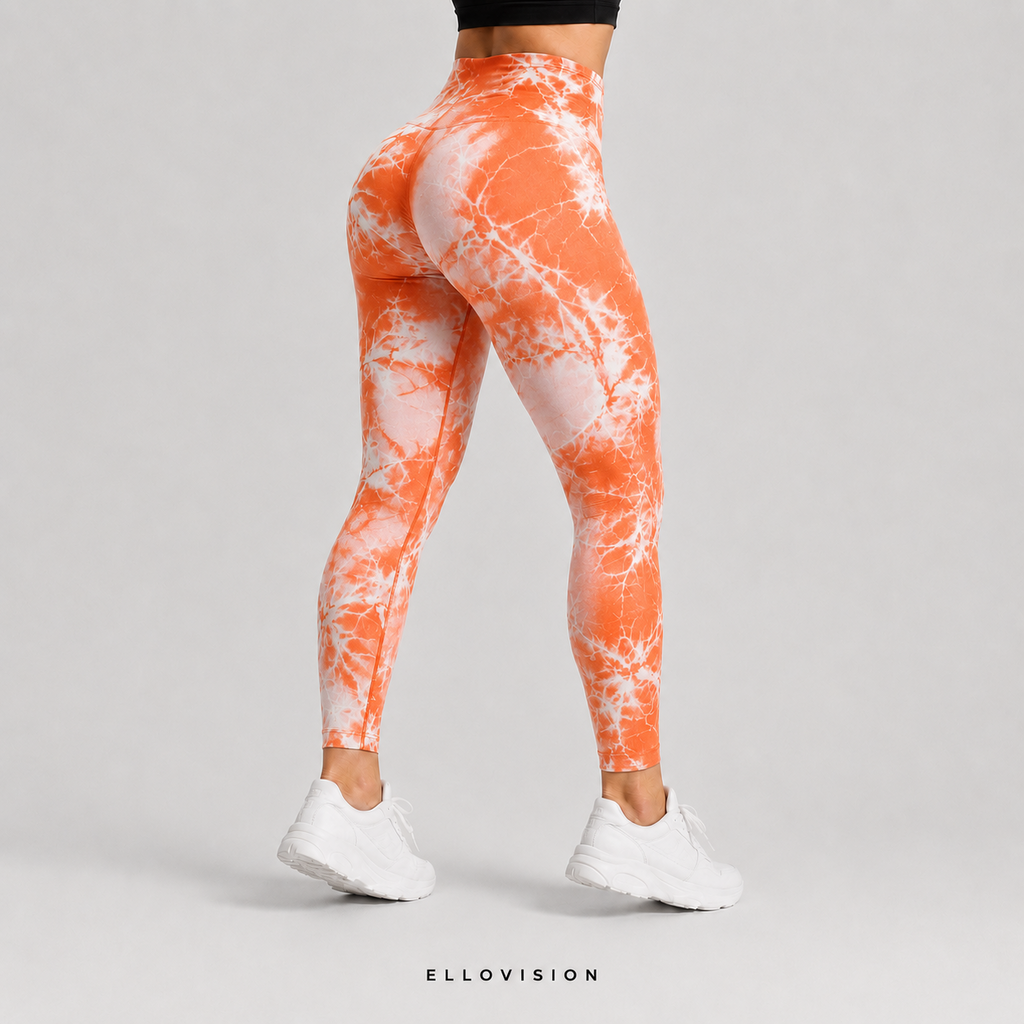 LuxeSculpt High-Waist Tie-Dye Seamless Yoga Tights