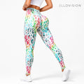 Seamless Peach Tie-Dye High Waist Yoga Pants for Women