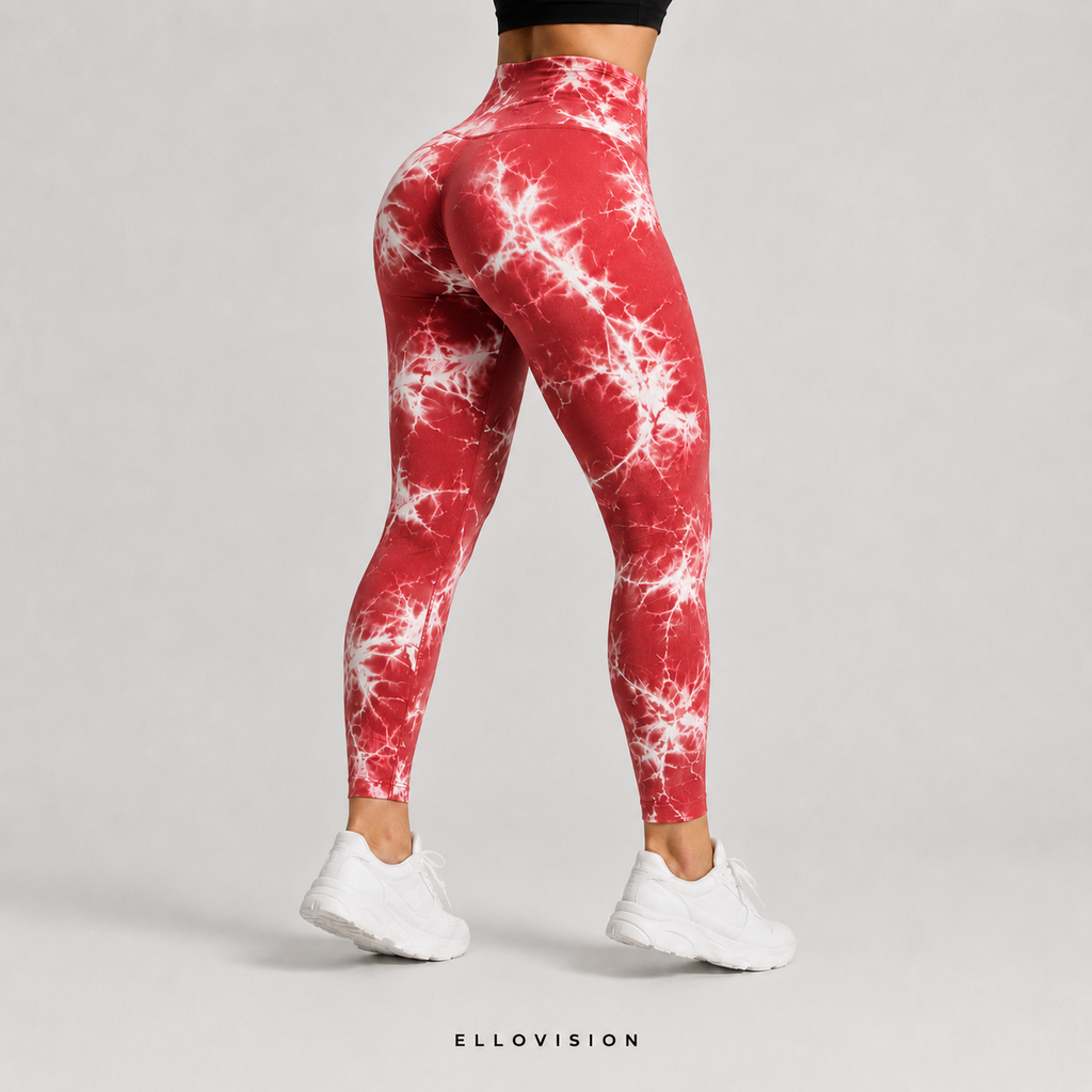 LuxeSculpt High-Waist Tie-Dye Seamless Yoga Tights