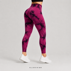 LuxeSculpt High-Waist Tie-Dye Seamless Yoga Tights