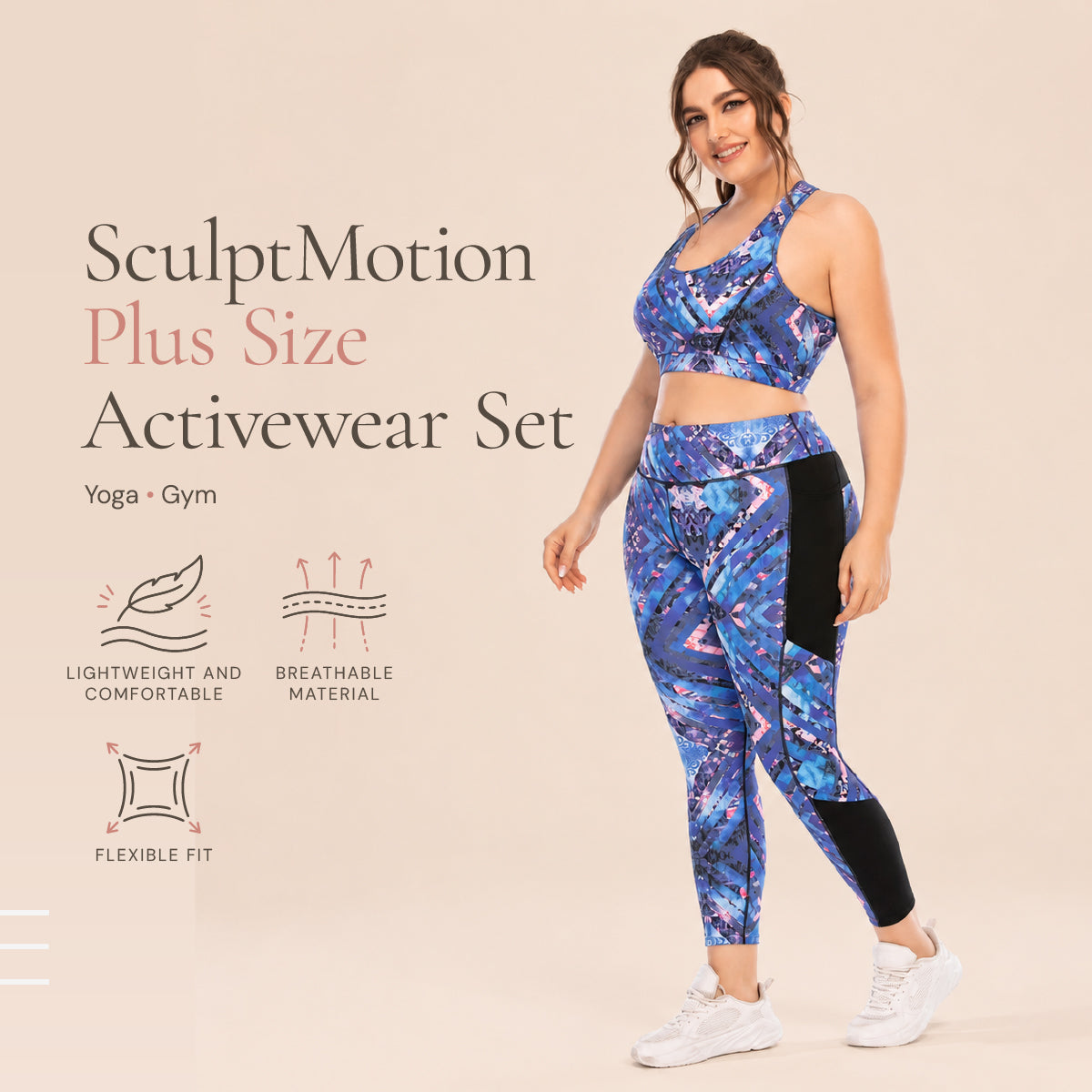 SculptMotion Plus Size Yoga & Gym Activewear Set