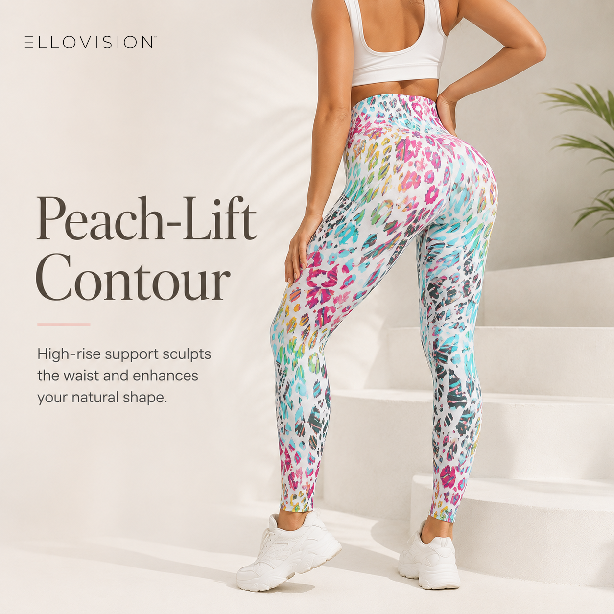 Seamless Peach Tie-Dye High Waist Yoga Pants for Women