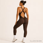 SilhouetteLuxe Seamless Leopard Print Hollow-Out Bodysuit