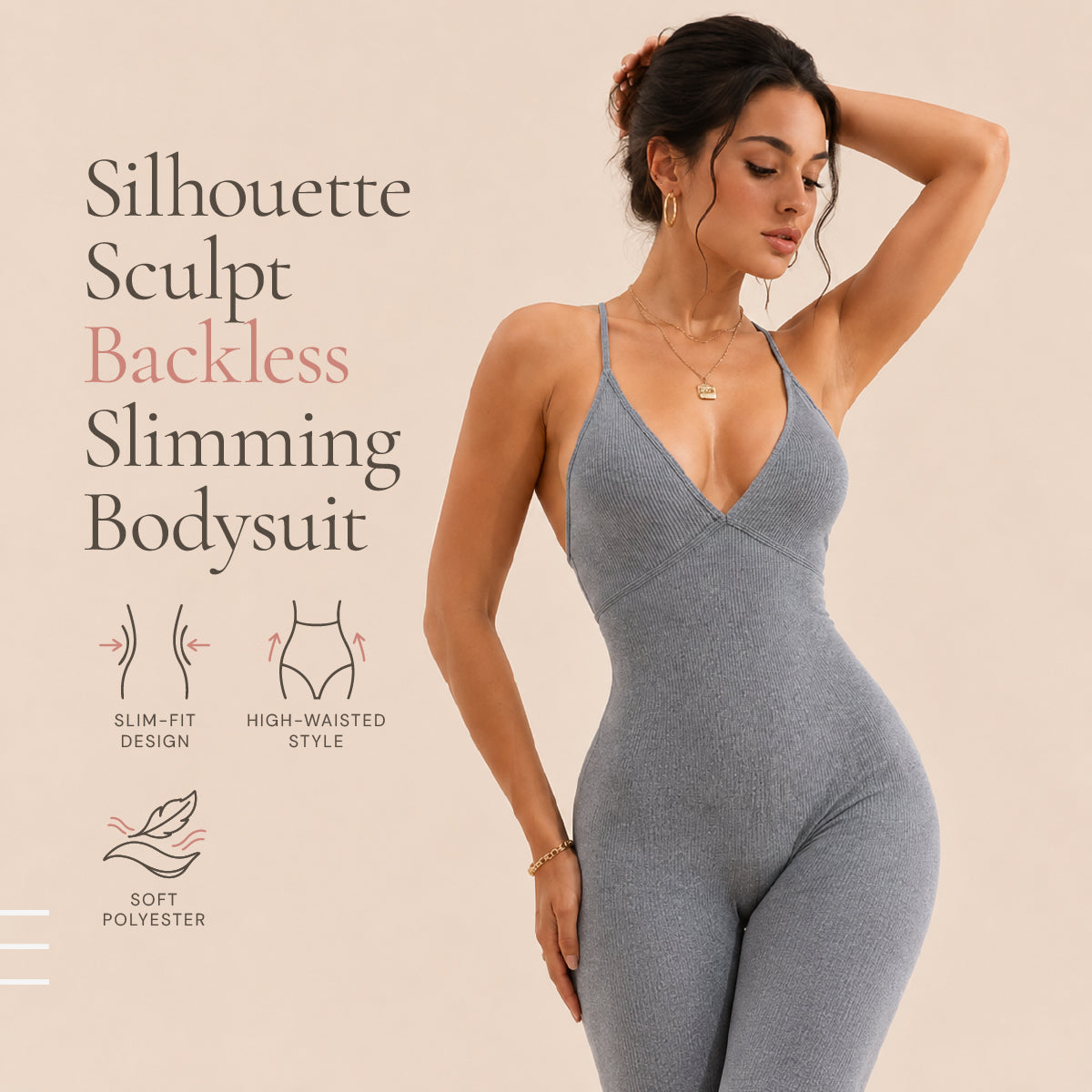 SilhouetteSculpt Backless Slimming Bodysuit for Women