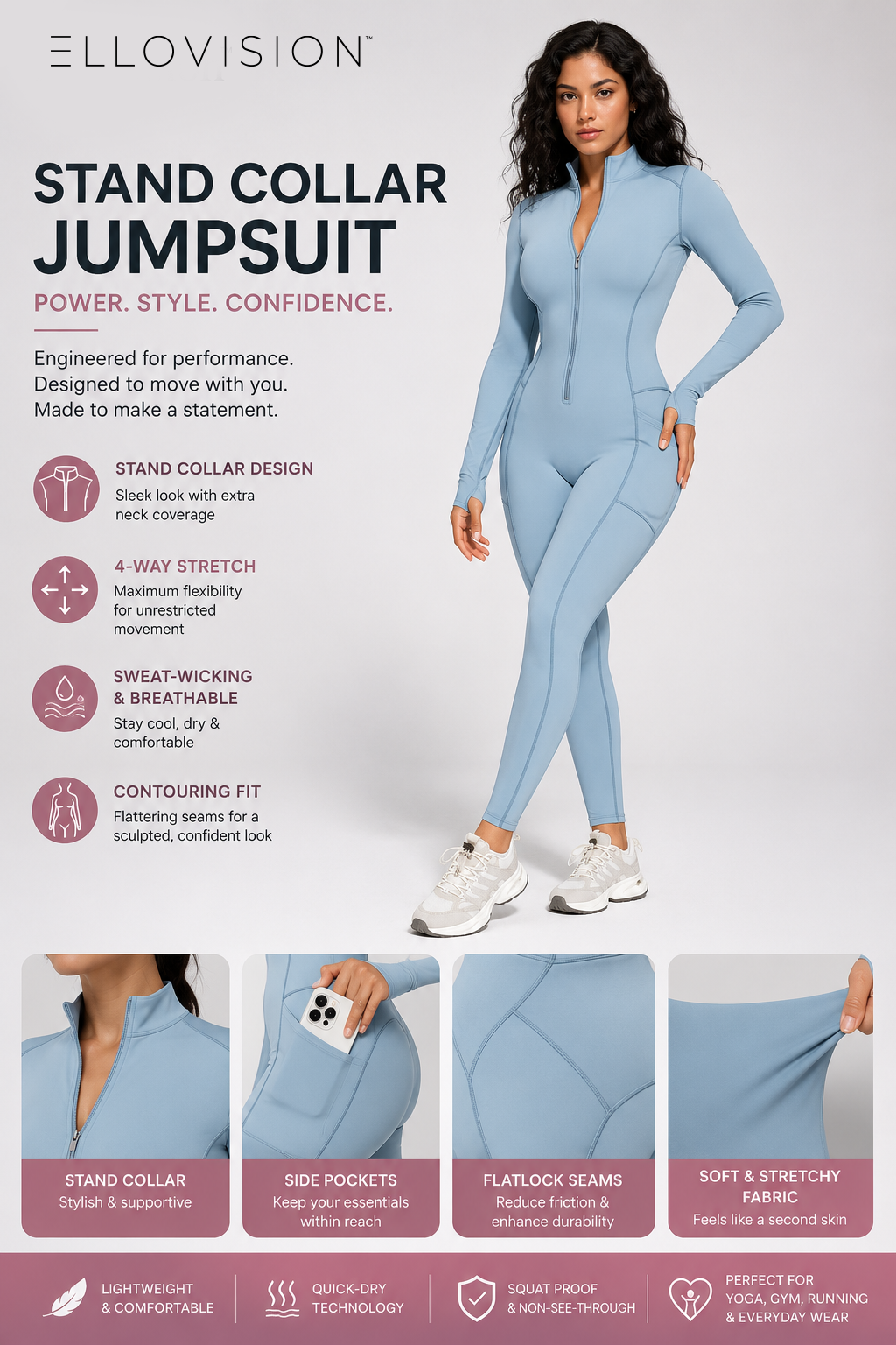 Stand Collar Jumpsuit